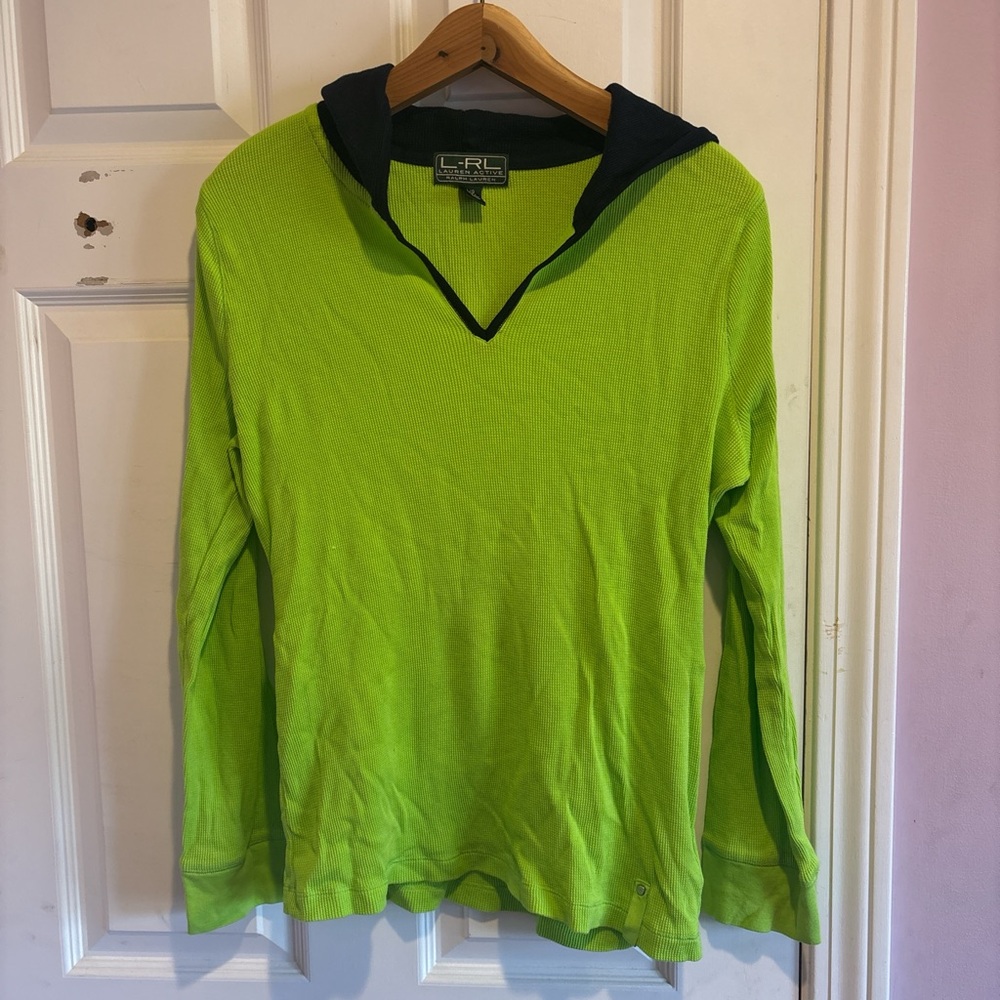 Waffle knit LRL active hoodie women’s large